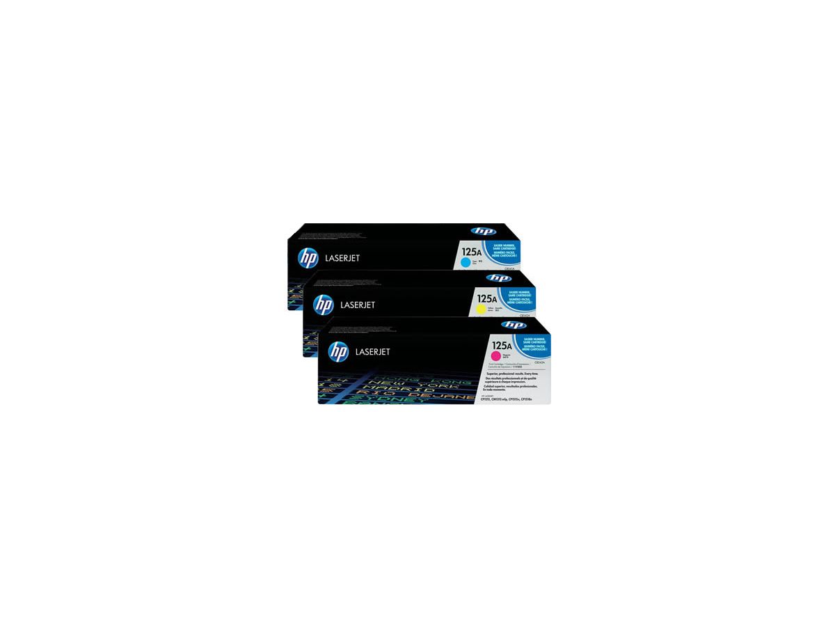 HP Toner Tri-Pack 125A CMY CF373AM Color LJ CP 1210 1400 pages (0887111403025)