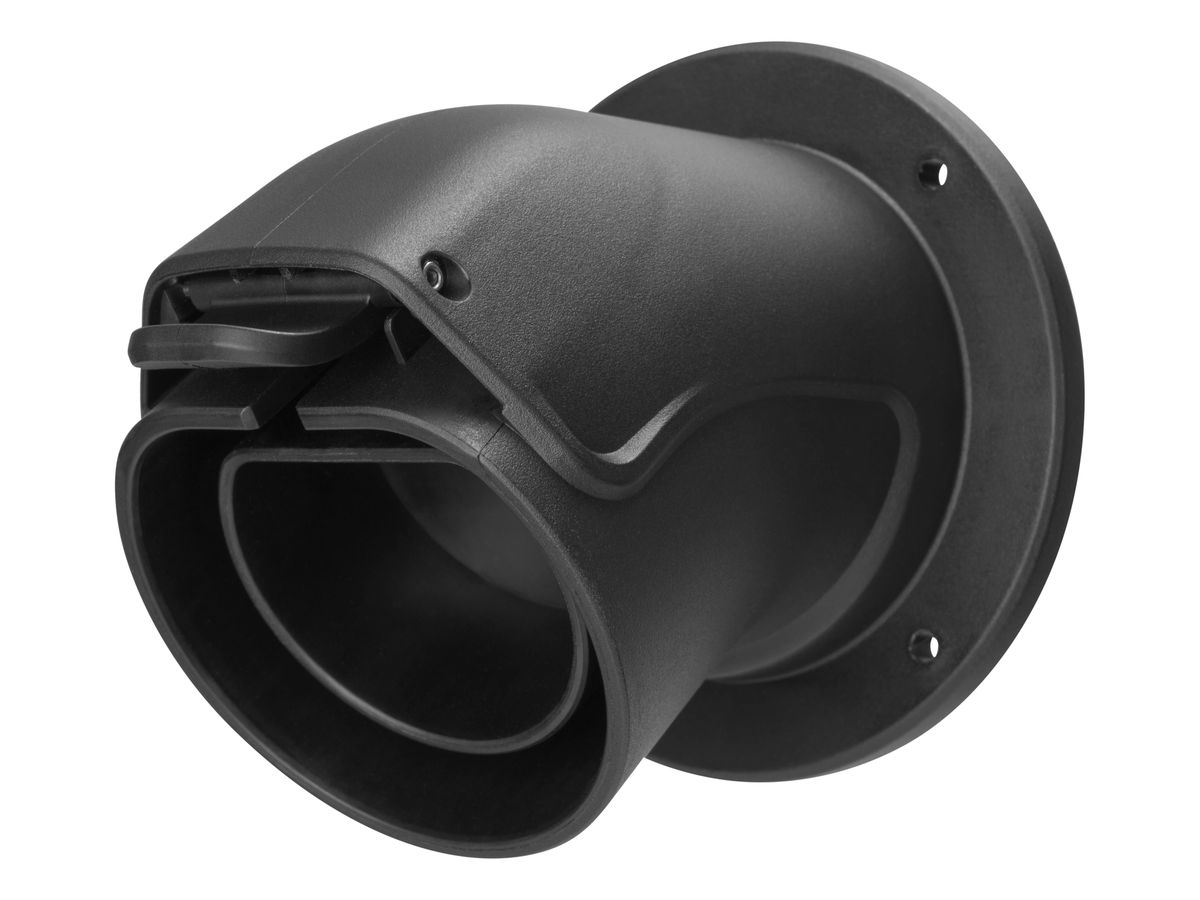 DELTACO e-Charge, holder type 2 EV-5103 connector, angled, Black (7333048048943)