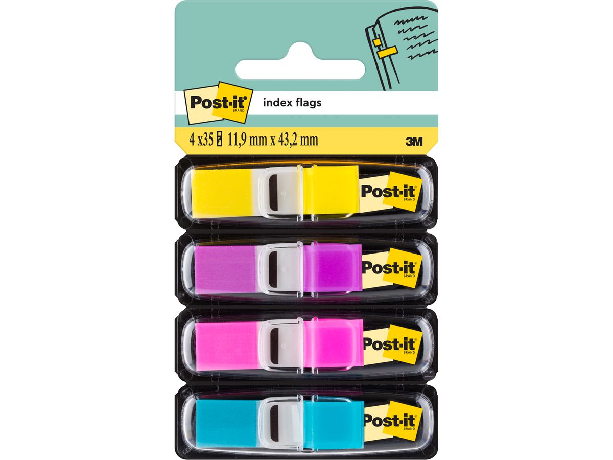 POST-IT Index Mini 11.9x43.1mm 683-4AB 4-couleurs 4x35 tabs (0021200508776)