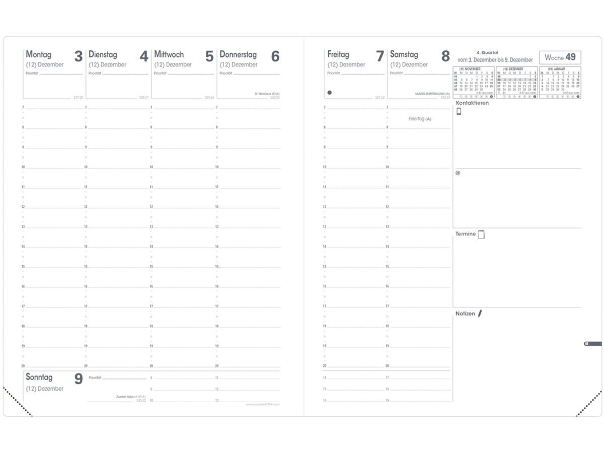 QUO-VADIS Agenda Impala Pre777 2026 016089Q 1S/2P nero DE 21x27cm (3371010124176)