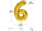 I AM CREATIVE Folienballon Zahl 6 85cm 1000-1051 gold (7611983246779)