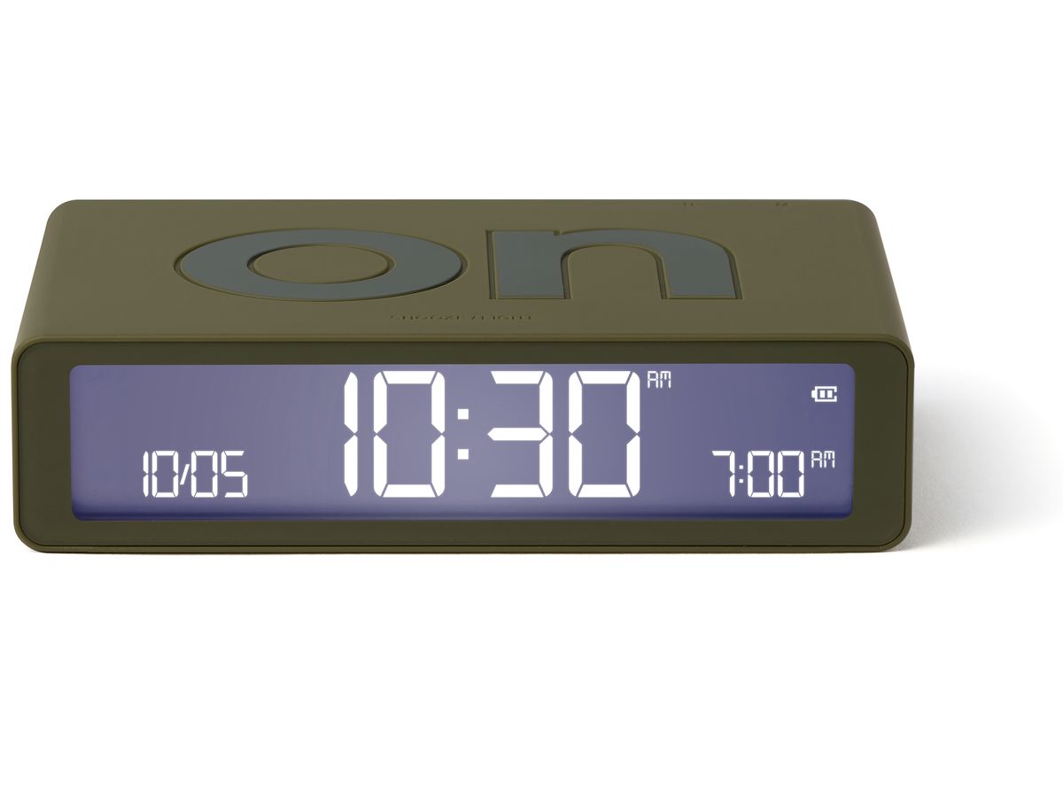 LEXON Wecker Flip Classic LR157K9 khaki, USB-C (3660491209435)