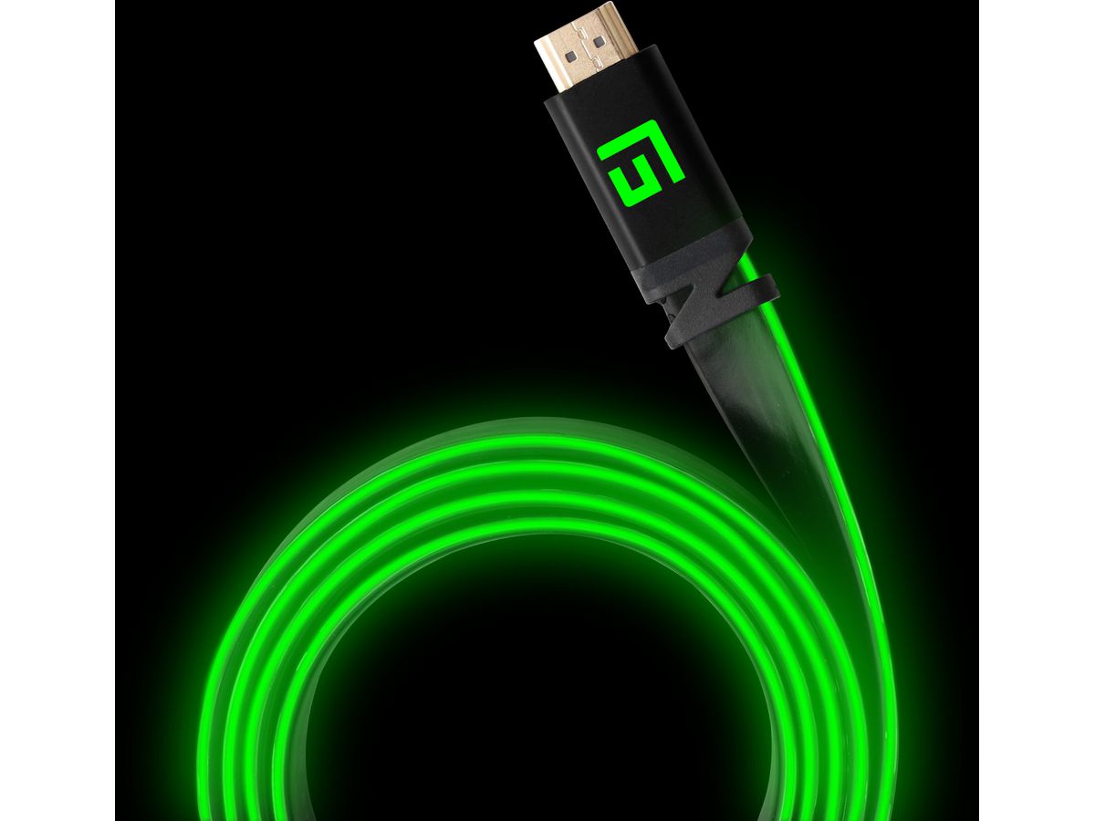 FLOAT GRIP High-Speed LED HDMI Cable FG-HDMILED-300-GREEN 3M, v2.1 Green (5713474051052)