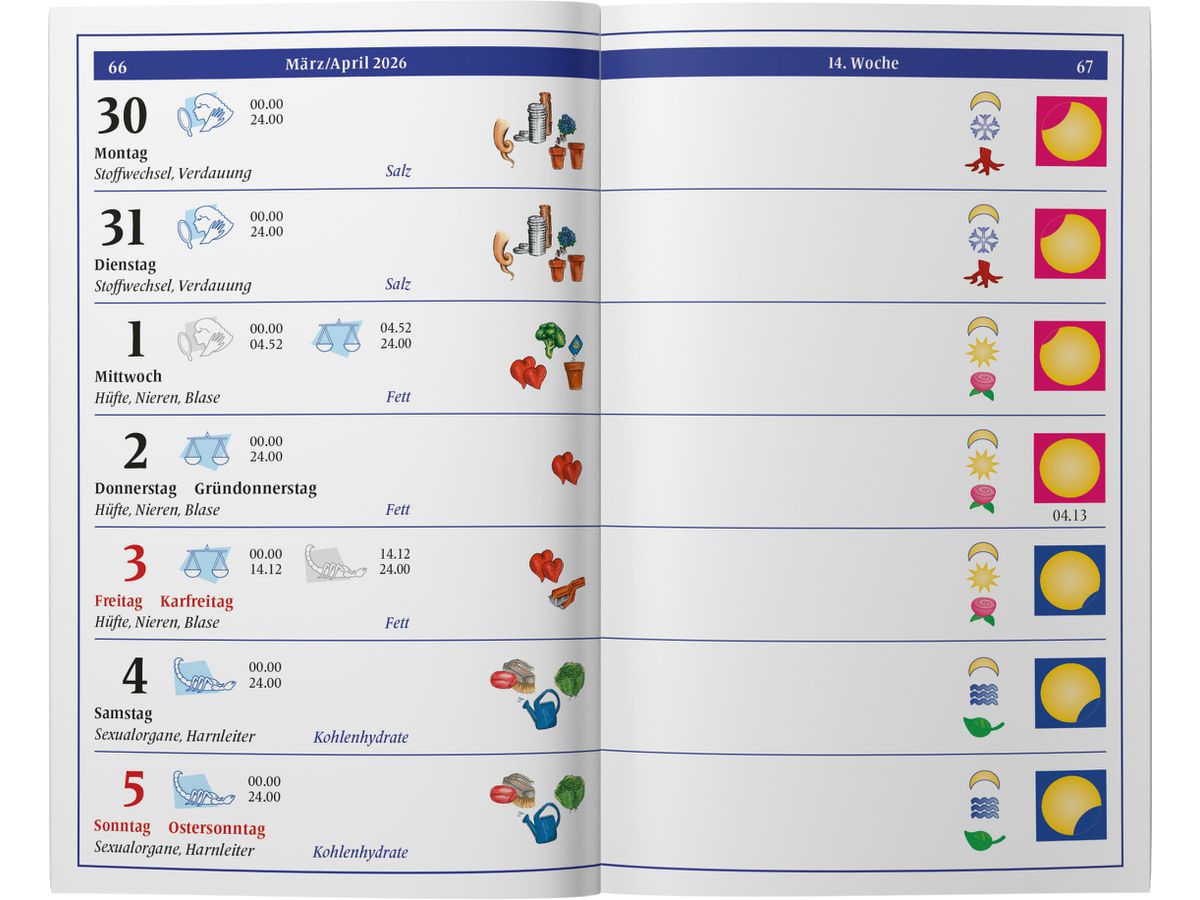 HEYNE Mit dem Mond leben 2026 9783453239548 1W/2S DE 10x15.5cm (9783453239548)