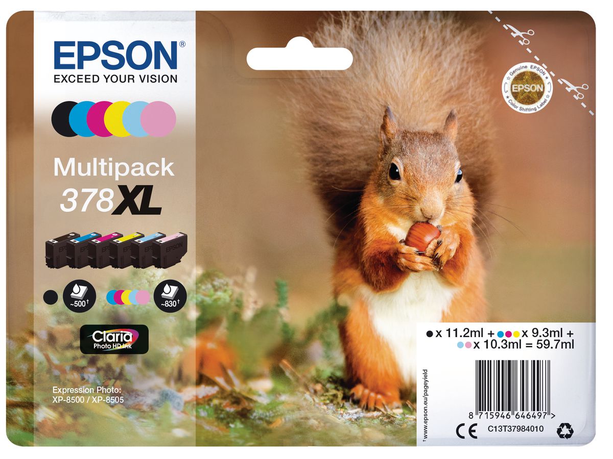 EPSON Multipack Tinte 378XL 6-color T379840 XP-8500/8505 (8715946646497)