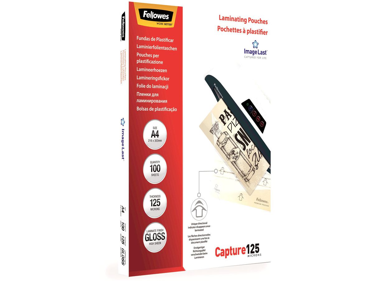 FELLOWES Laminiertasche 216x303mm 5307407 glanz, 125my 100 Stk (0077511530746)