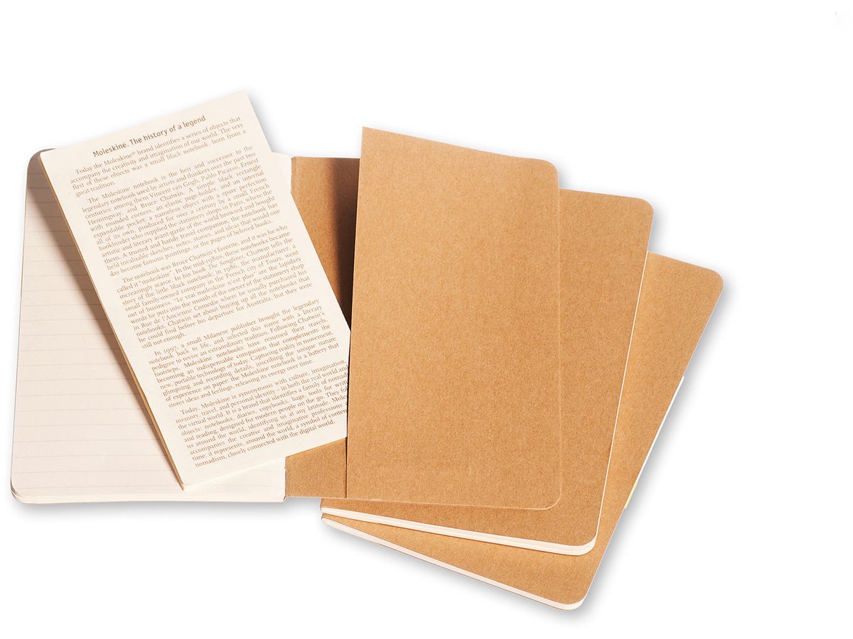 MOLESKINE Notizheft Cahier A6 704925 liniert, natur 3 Stück (9788883704925)