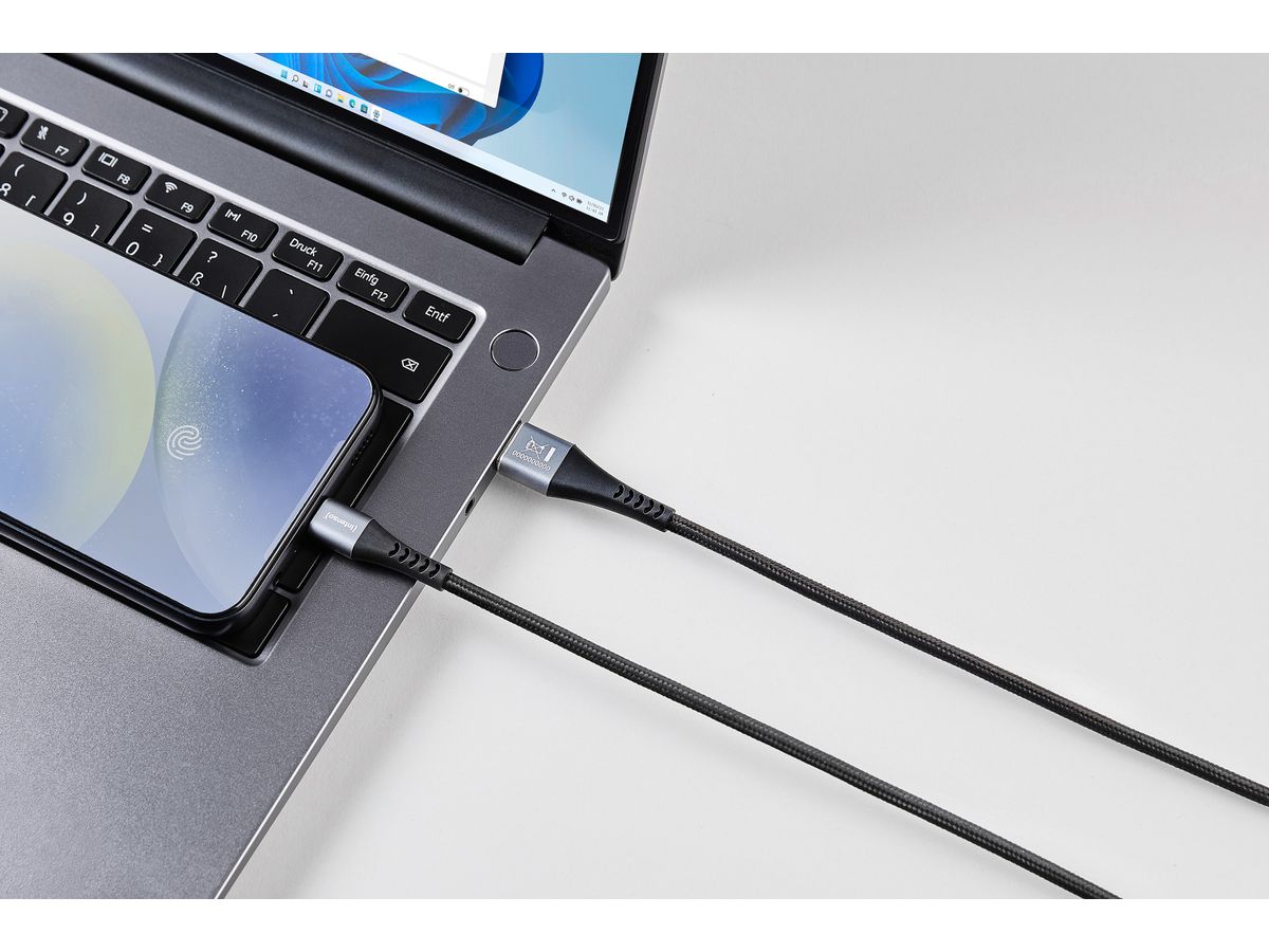 INTENSO Cable USB-A to USB C 7901100 1.5 m, Nylon black (4034303036004)