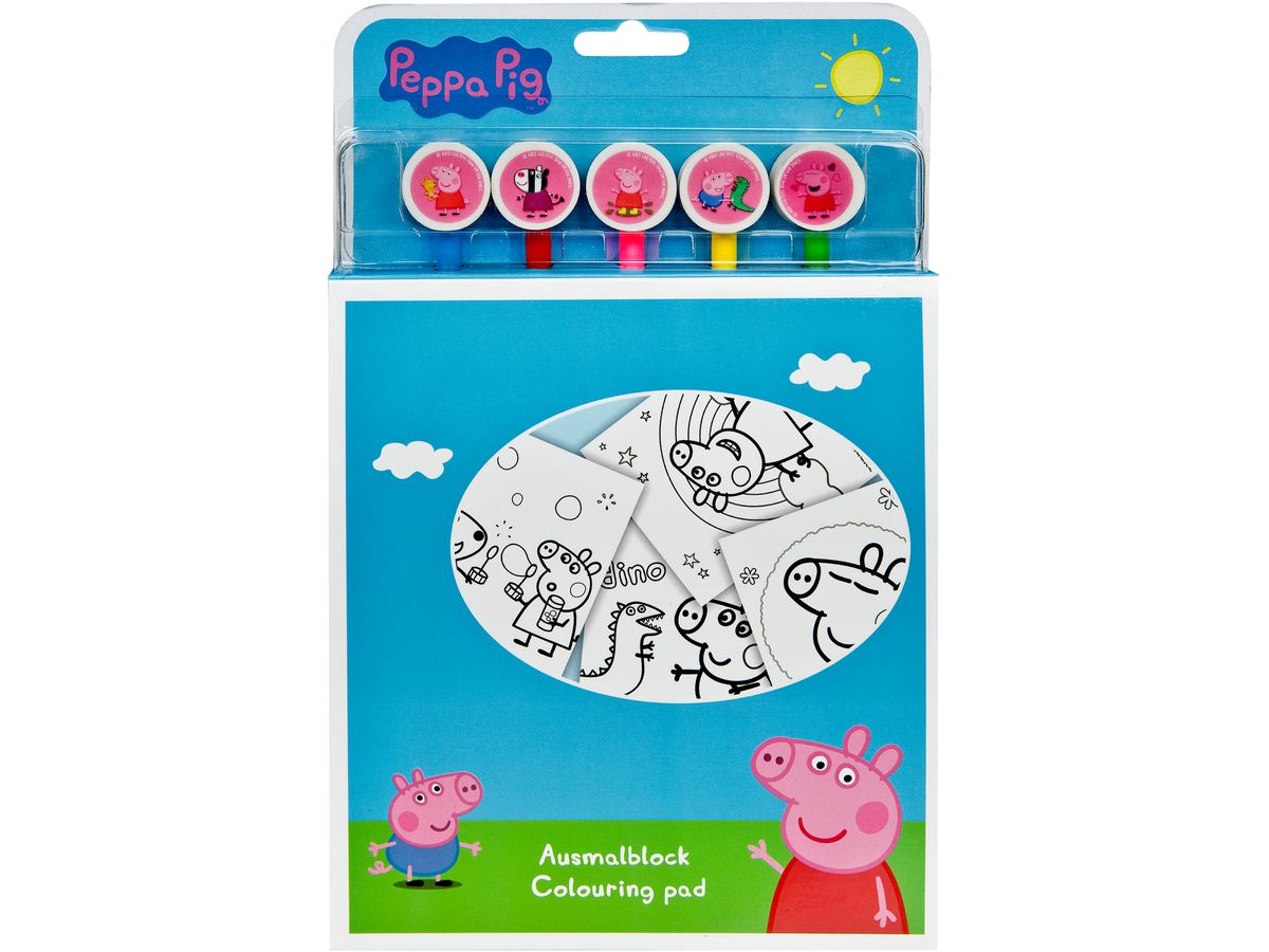 UNDERCOVER Ausmalblock m. 5 Buntstiften PIGP1300 Peppa Pig (4043946296775)
