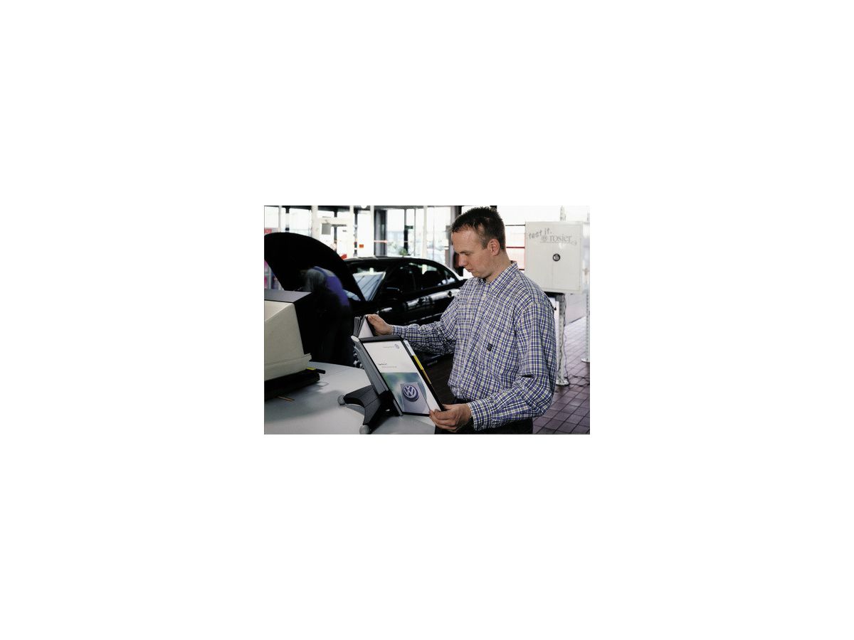 DURABLE Displaysystem SHERPA Table 10 563222 grau/schwarz,10 Sichttafeln A4 (4005546503714)