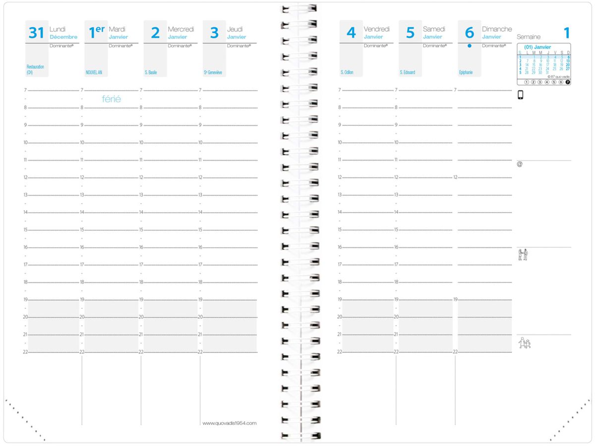 QUO-VADIS Agenda Time&Life Pock. 2026 539068Q 1W/2S Ersatzkal. FR 10x15cm (3371010333851)