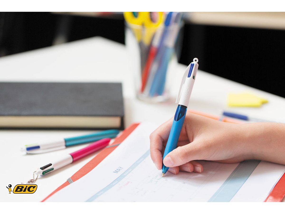 BIC Kugelschreiber 4C Grip 8871361 4 Colours Box, 12 Stück (3086123372375)