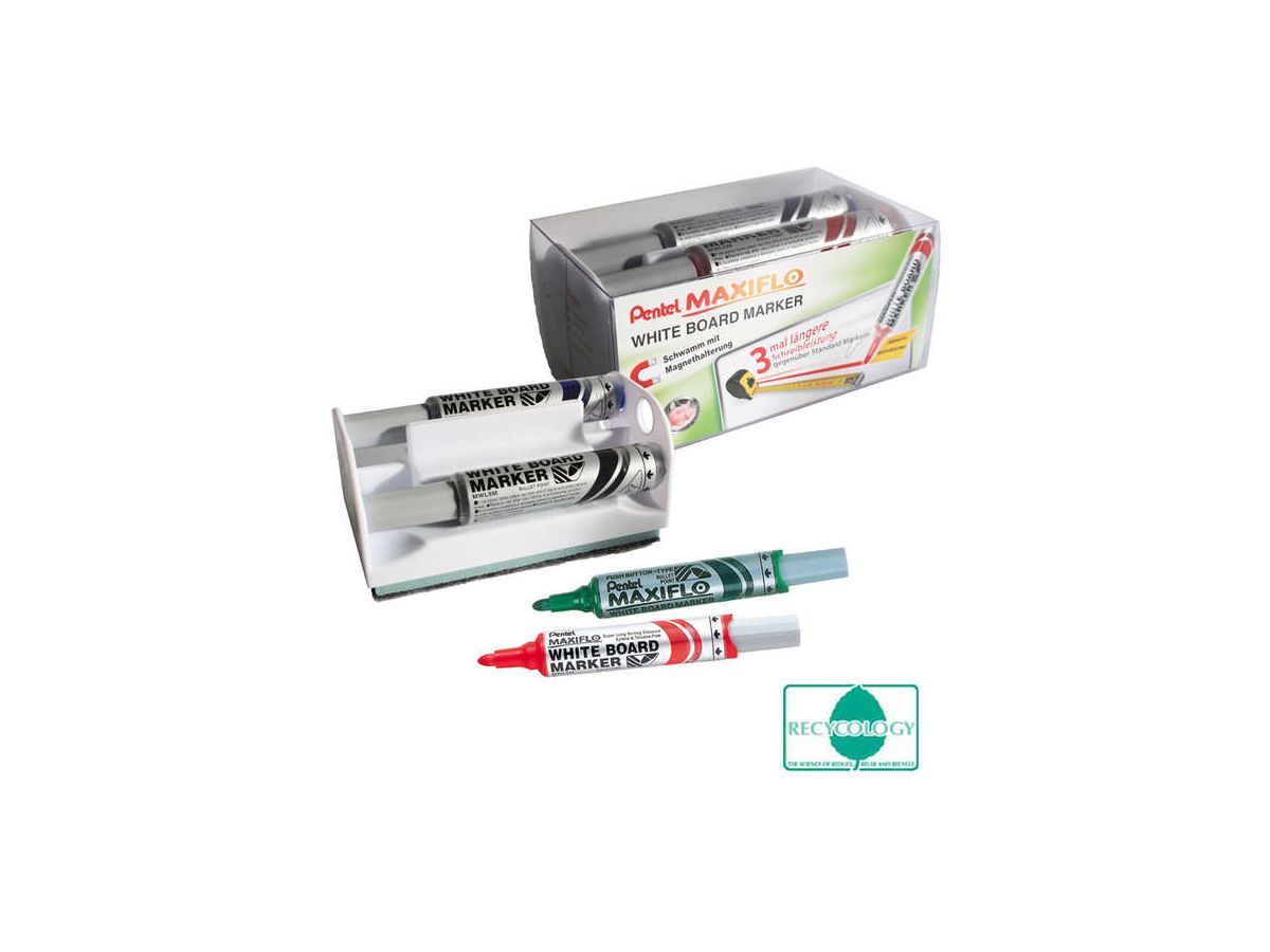 PENTEL Whiteboard Marker 6mm MWL5M4BOX 4 Farben, Box (5011433133376)