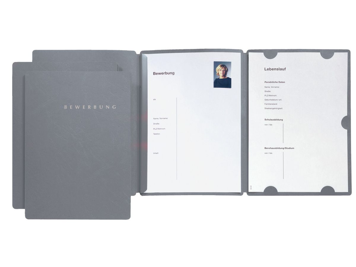 PAGNA Bewerbungsmappe Select A4 22002-06 grau 3-teilig (4013951004290)