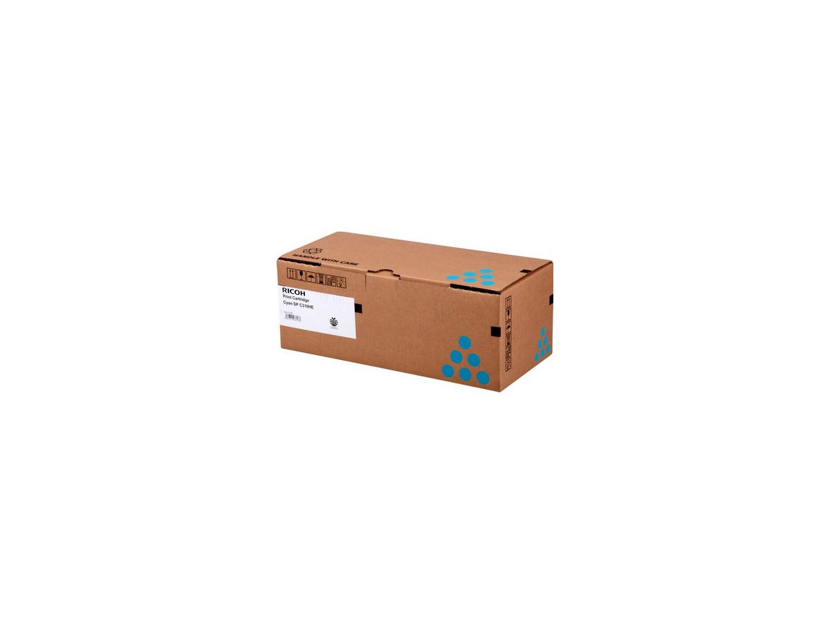 RICOH Toner-Modul cyan 407637 SP C310HE 6600 Seiten (4961311037276)