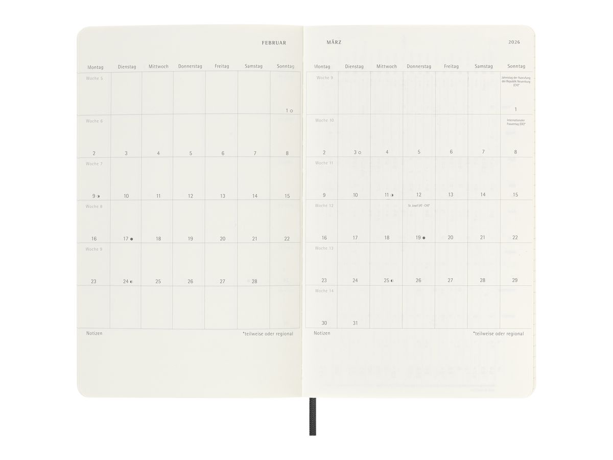 MOLESKINE Agenda Classic Large 2026 DSB12WN3DY26 1S/1P nero SC 13x21cm (8056999274719)