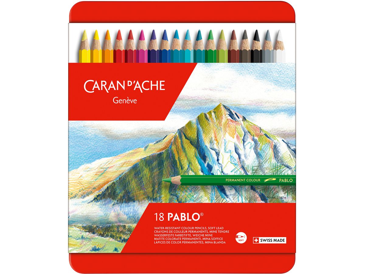 CARAN D'ACHE Farbstifte Pablo 666.318 18 Farben (7610186093180)