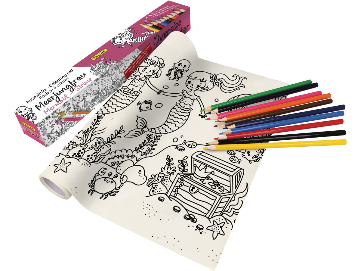 ONLINE Malrolle Meerjungfrau 61045/6 inkl. 10 Farbstifte (4014421610454)
