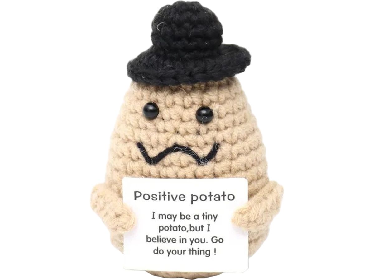 I AM CREATIVE Positive Potato mit Hut 8cm 212747 hellbeige (7611983252299)