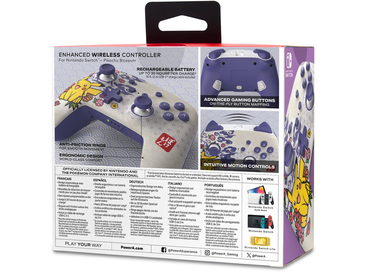 POWER A Enhanced Wireless Ctrl. NSGP0324-01 NSW, Pikachu Blossom (0617885098512)