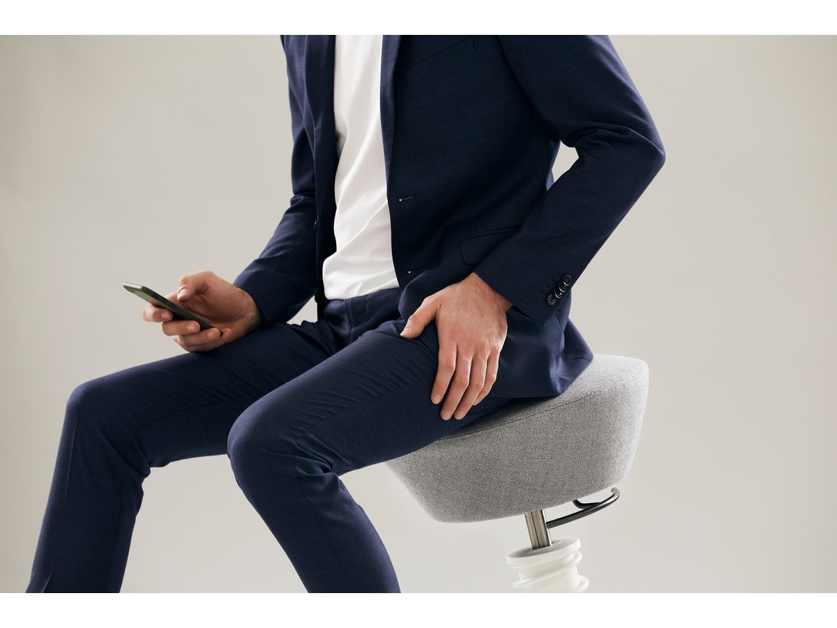 AERIS Sgabello Swopper 101STWHWHCP2 bianco/blu, con piede (4250200423062)