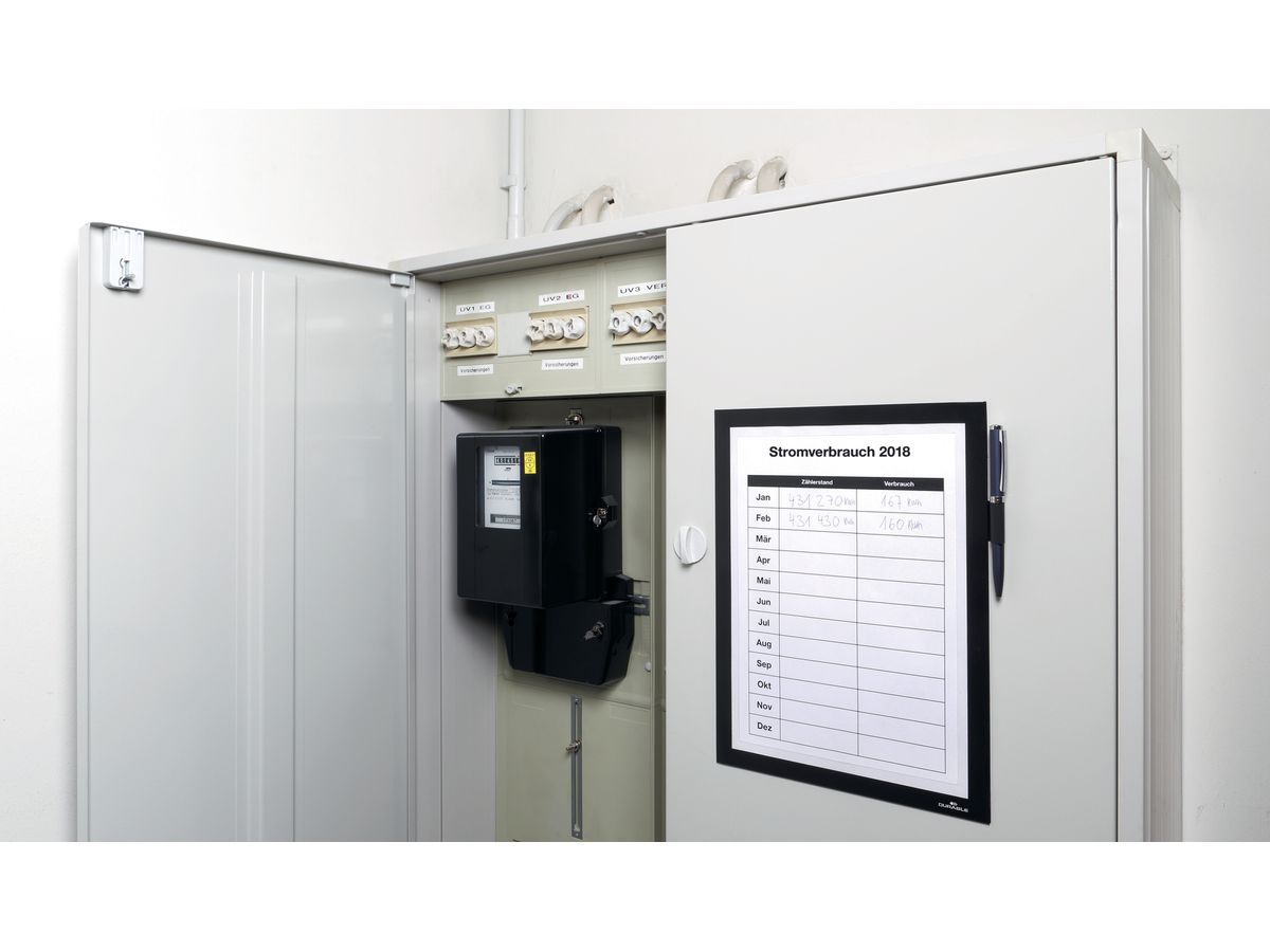 DURABLE Magnetic Note DURAFRAME A4 498901 schwarz (4005546989679)