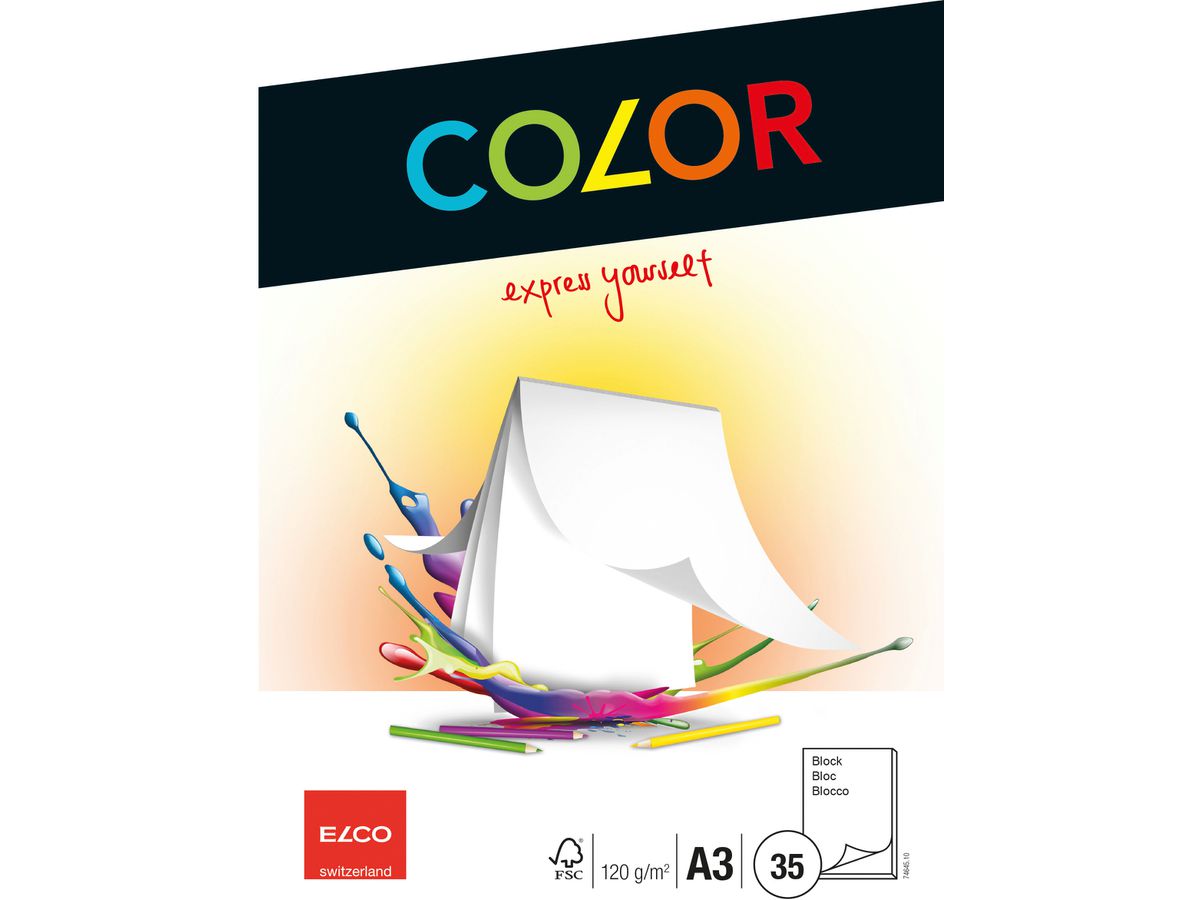 ELCO Zeichenpapier A3 74645.10 120g, weiss 35 Blatt (7611722015703)