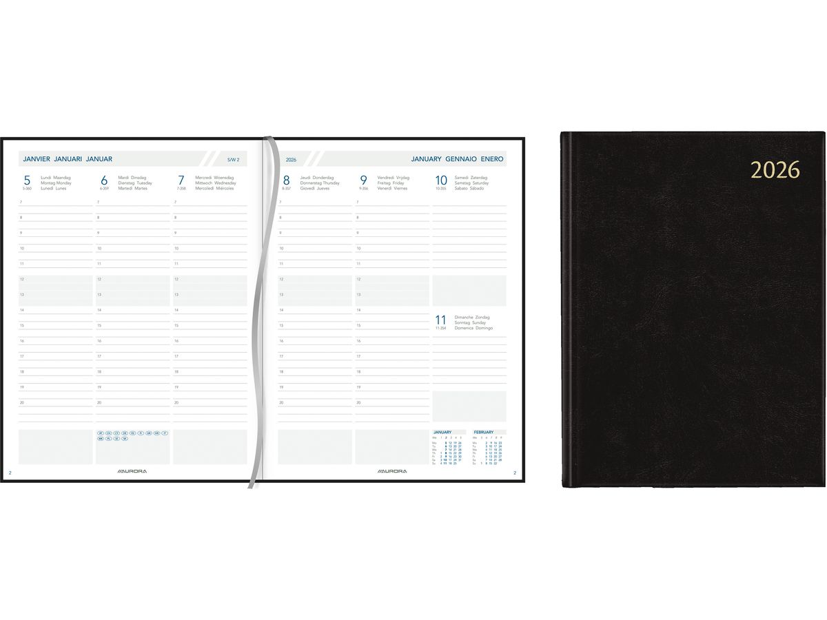 AURORA Agenda Florence Business 2026 2915Z 1W/2S sz ML 15M 17.5x22.5cm (5411028429158)