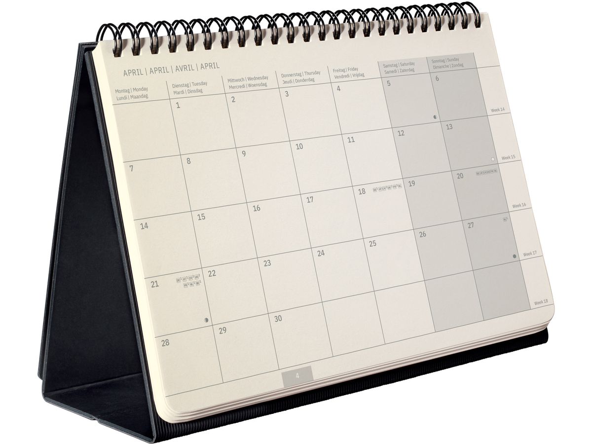 CONCEPTUM Tischkalender 2026 C2681 1M/1S schwarz 21.3x22cm (4004360771798)