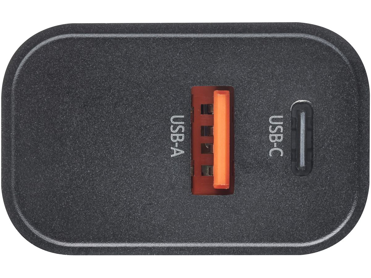 INTENSO Power Adapter W30AC Charger 7803010 30W, USB-A & USB-C black (4034303035915)