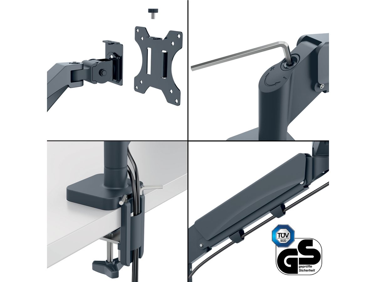 LEITZ Monitorarm ERGO 6537-00-89 grau, dual (4002432134687)