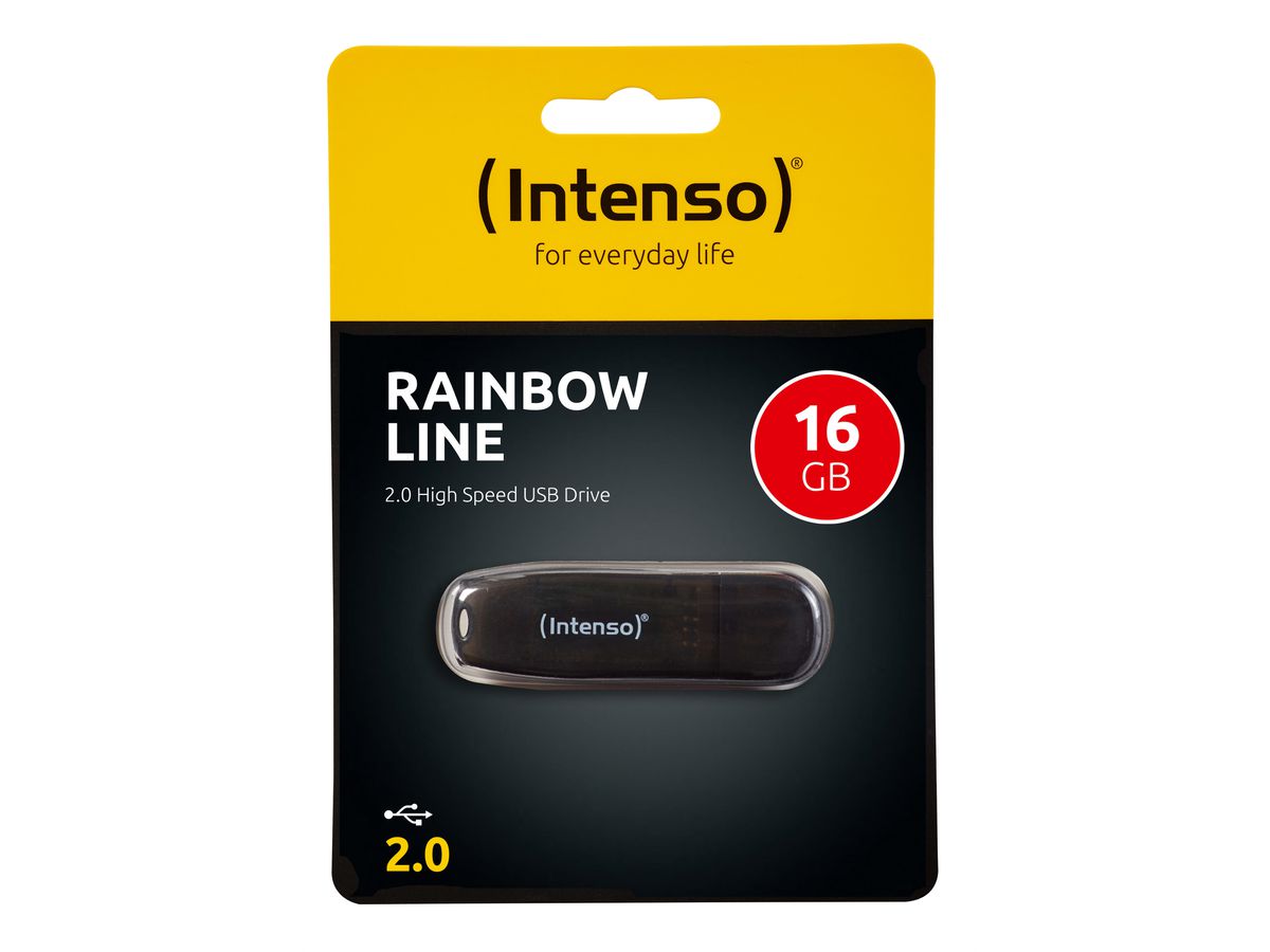 INTENSO USB-Stick Rainbow Line 16GB 3502470 USB 2.0 black (4034303010011)