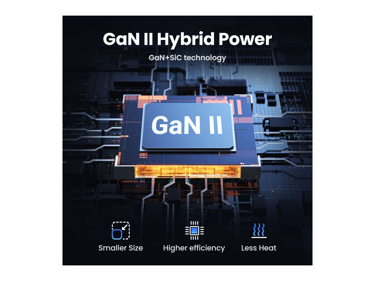 UGREEN USB Desktopcharger Nexode 90747 65W,2xUSB-A+USB-C, Black (6957303897476)