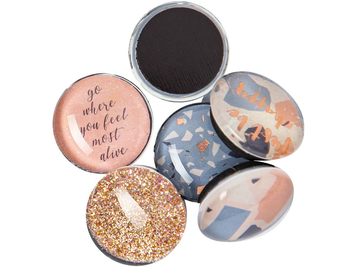 I AM CREATIVE Aimant Happy Let`s Organize 4035.54 Verre, 2.5x1cm 6 pièces (7611983215515)