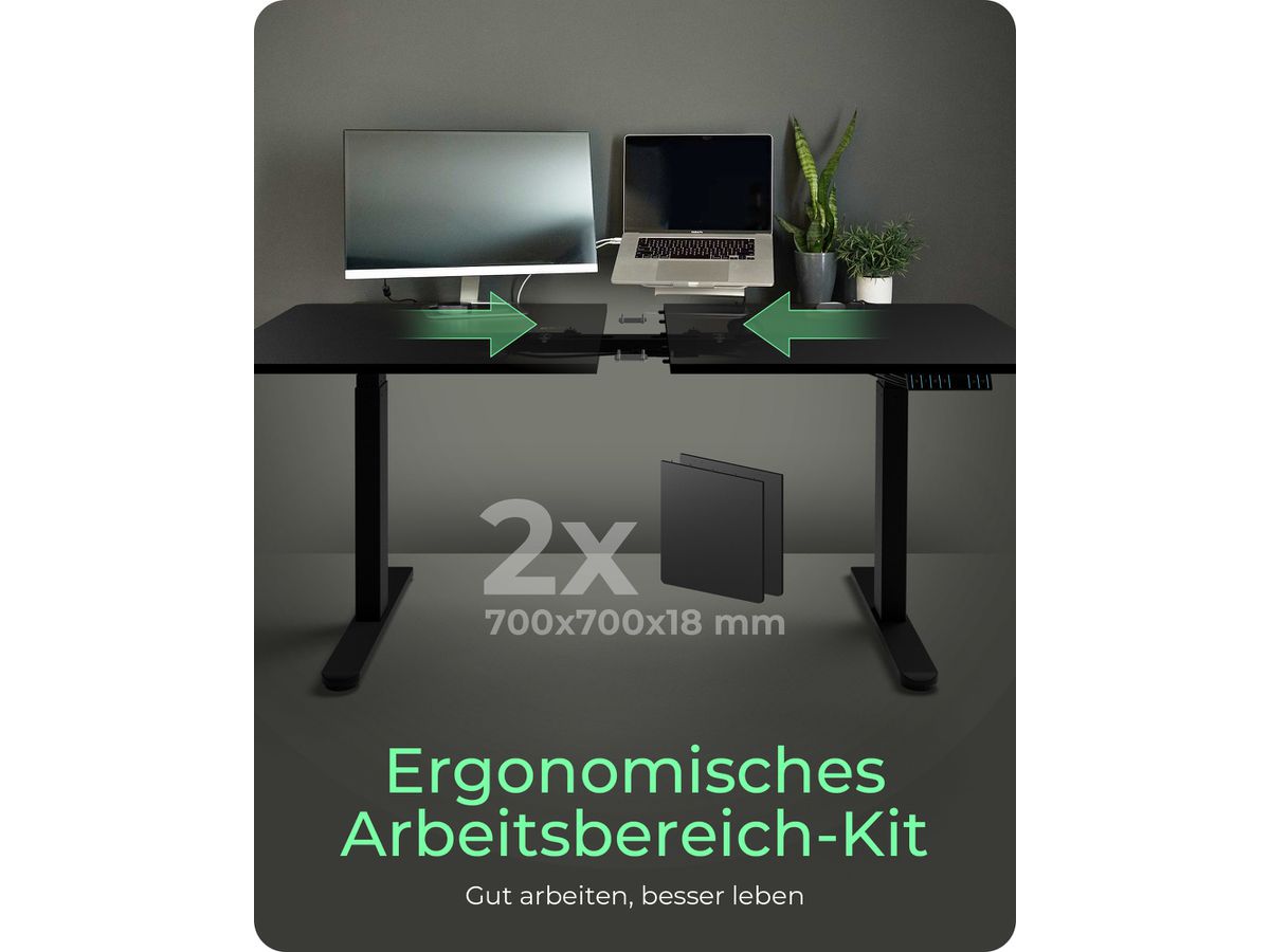 ICY BOX Hubtischgestell IB-EW122B-TT schwarz, höhenverstellbar (4250078174202)