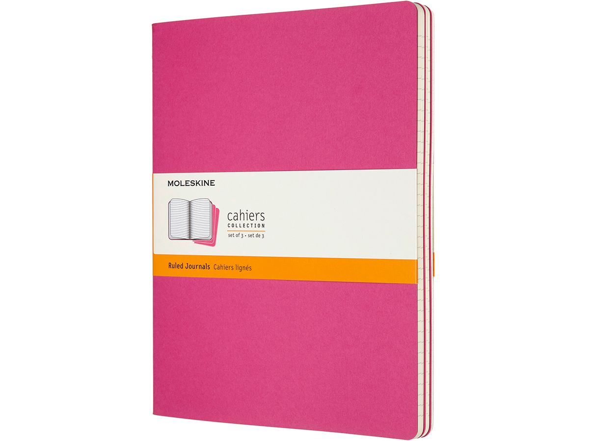 MOLESKINE QuadernoxL 3x 25x19cm 629667 rigato, pink, 120 pagine (8058647629667)