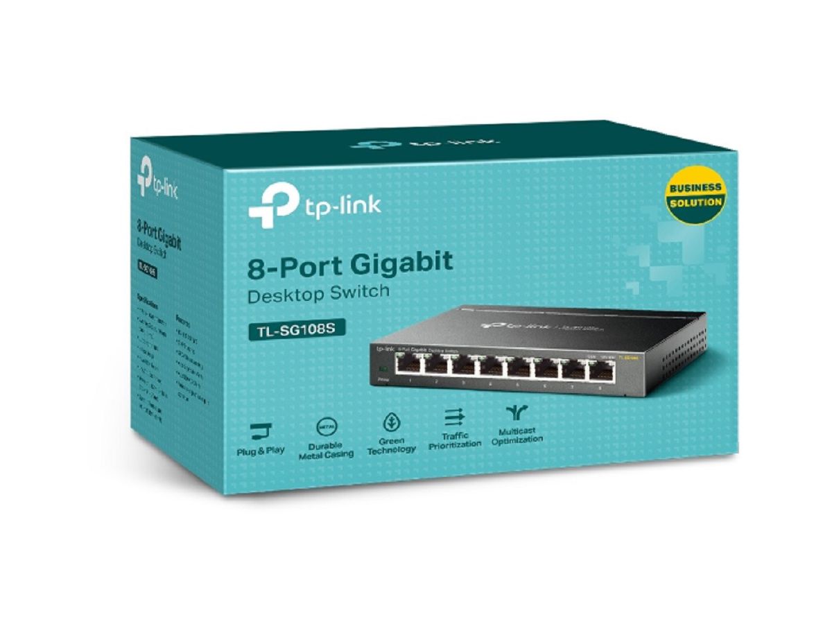 TP-LINK 8-Port Gigabit Desktop Switch TL-SG108S Desktop Steel Case (6935364083526)
