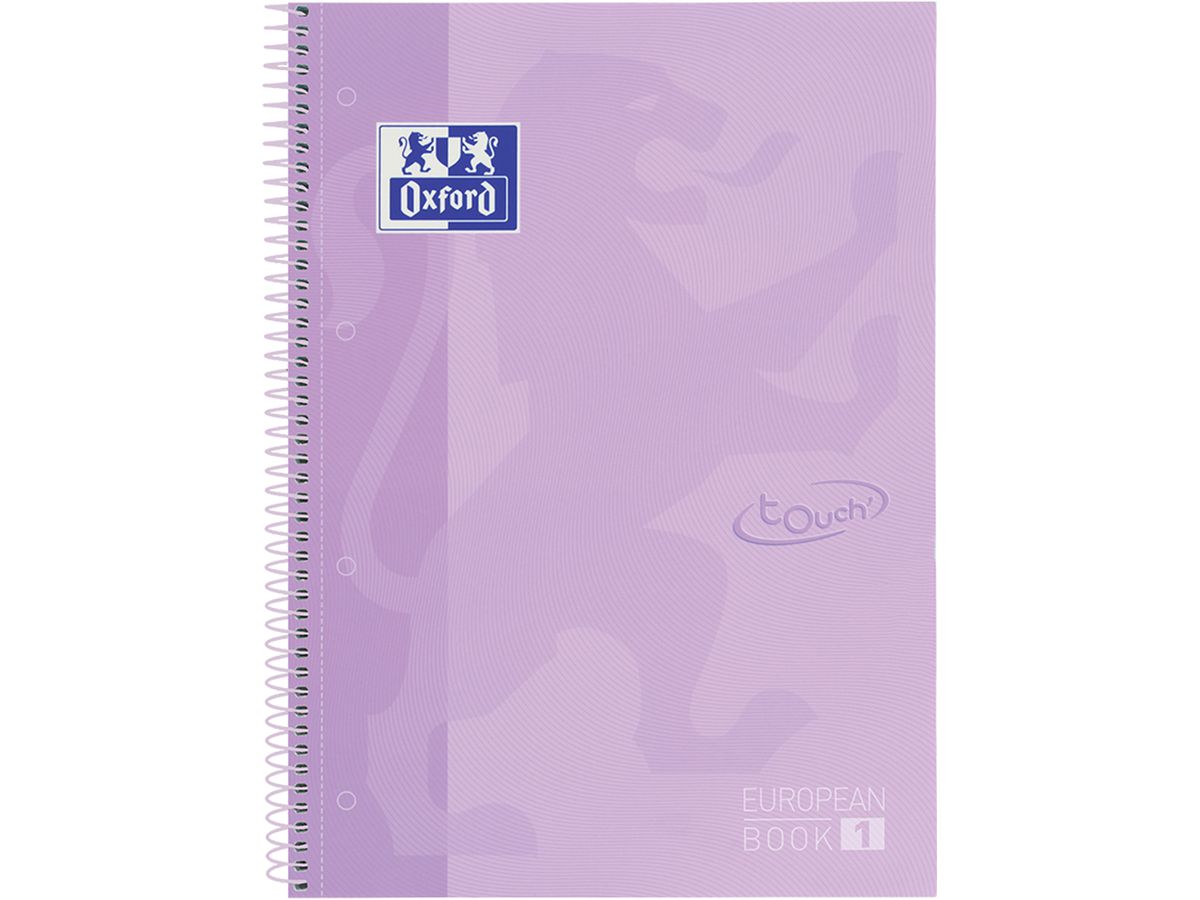 OXFORD Spiralbuch kariert 5mm A4+ 400117273 pastelllila 80 Blatt (8412771028237)