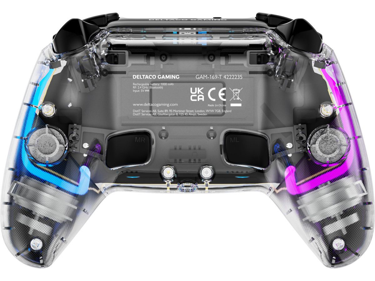 DELTACO Wireless Controller PS4 GAM-169-T Transparent (7333048060839)