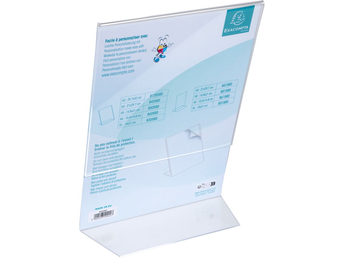 EXACOMPTA Tischaufsteller A4 84058D transparent hoch/quer (9002493109247)
