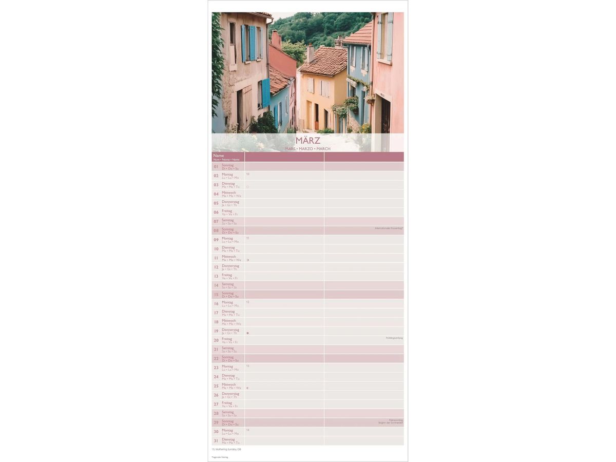 ALPHA EDITION Familienplaner 2026 160329 Glücksmomente ML 19.5x45cm (4069095003293)