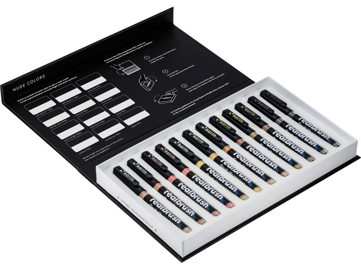 KARIN Real Brush Pen 0.4mm 33C4 Pigment, Nude Colors (5904446031596)