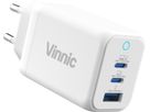 VINNIC FERNOW GaN 65W,Wallcharger VPCG-GA65WG1-EUWH 2x USB C, 1x USB-A, White (4898338018035)