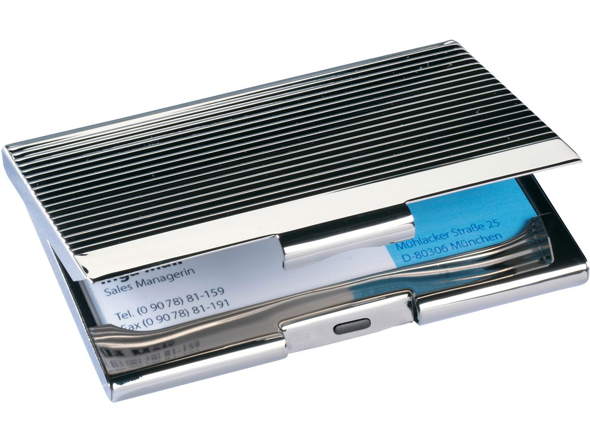 SIGEL Visitenkarten-Etui 62x95mm VZ130 chrom bis 20 Karten (4004360946929)