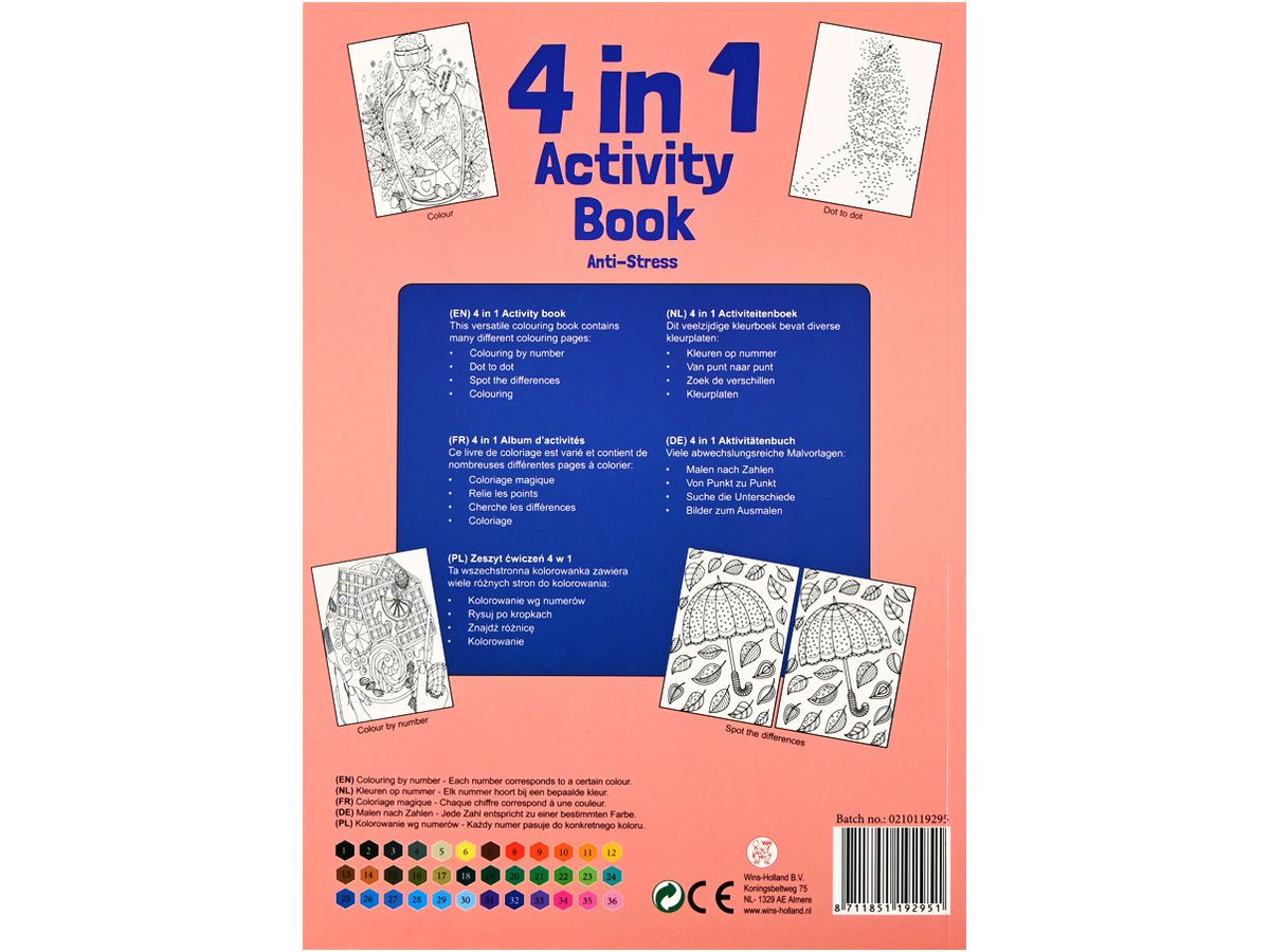 ROOST Libro di attività di colori A4 B19295 4 in 1 (8711851192951)