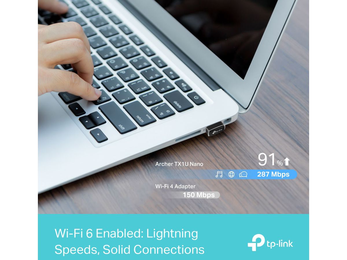 TP-LINK Nano WiFi 6 USB Adapter Archer TX1U Nano AX300 (8885021370965)