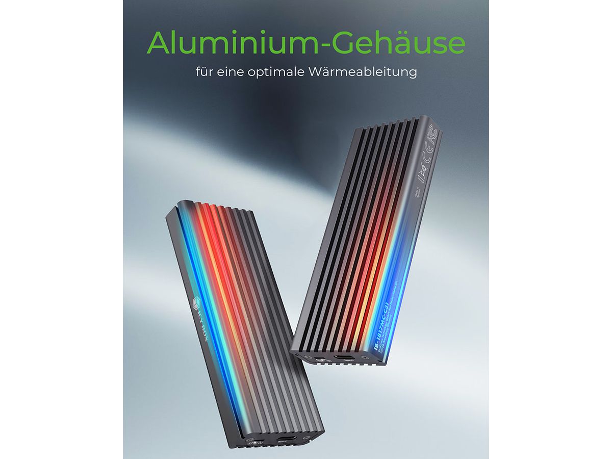 ICY BOX External case M.2NVMe & SATA IB-1817MC-C31 SSD mit USB-C 10GBit/s (4250078172451)