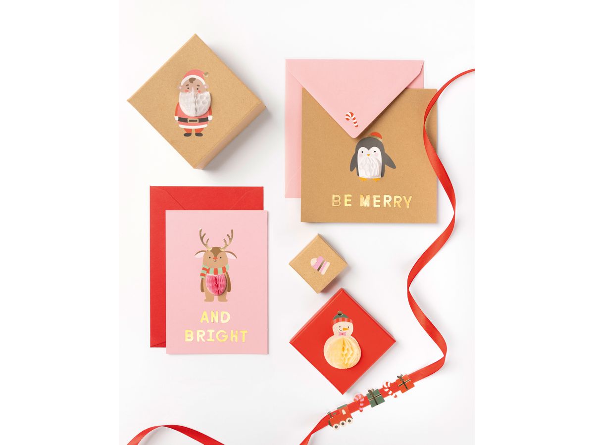 FOLIA Wabenball Sticker Christmas 18404 17 Stück (4001868130577)