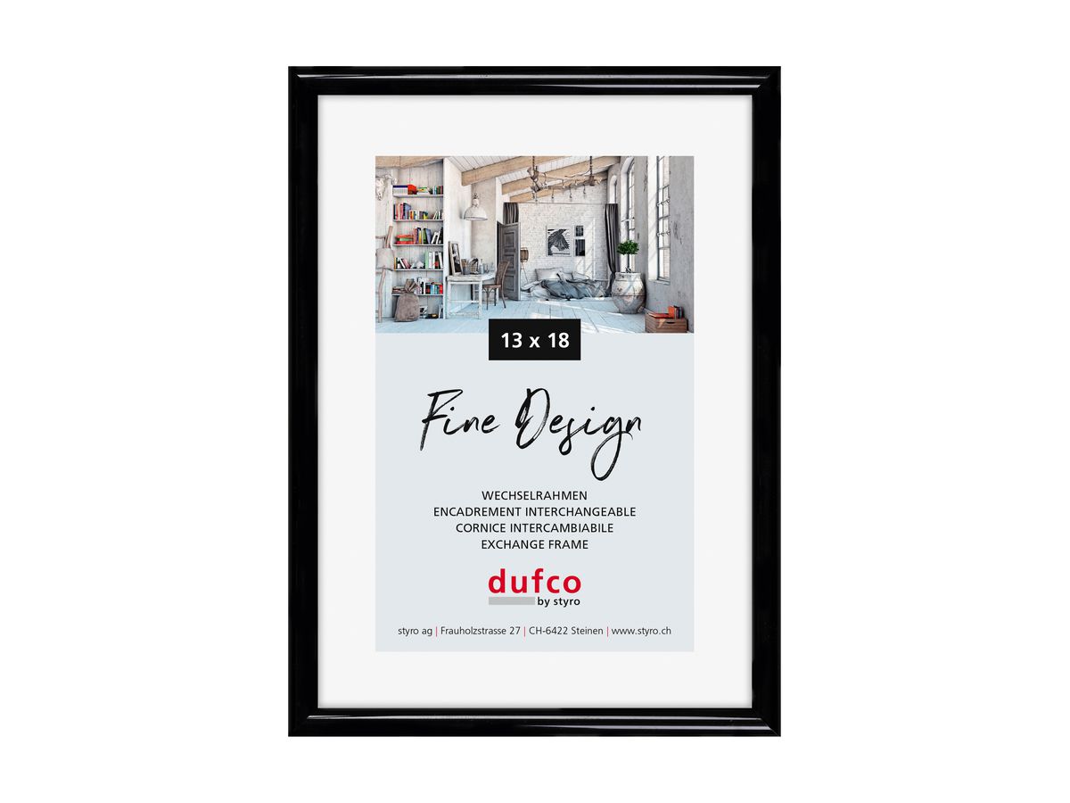 DUFCO Cornice 13x18cm 1400.40049 Fine Design nero (7610259400495)