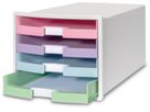 HAN Schubladenbox IMPULS A4/C4 14.75 weiss/pastell, 4 Schubladen (4012473120129)